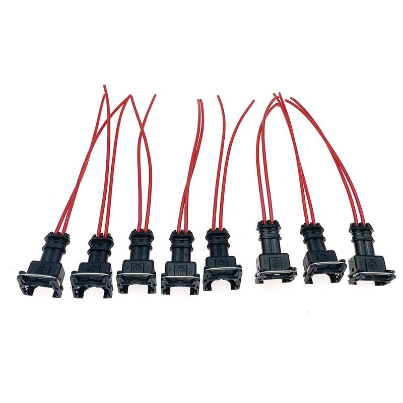 Merlibugo 8 Pack Fuel Injector Connector Pigtail Wiring Plugs Clips Cut Splice for Bosch EV1 Any RC Replace EV1 OBD1 - Image 1
